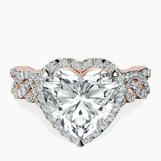 Imperiella Halo Celtic Knot Lab Diamond Ring front view