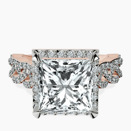 Imperiella Halo Celtic Knot Lab Diamond Ring front view