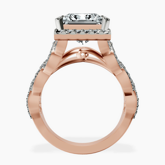Imperiella Halo Celtic Knot Lab Diamond Ring left view