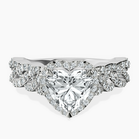 Imperiella Halo Celtic Knot Lab Diamond Ring front view