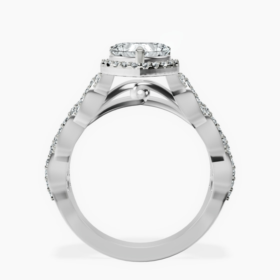 Imperiella Halo Celtic Knot Lab Diamond Ring left view
