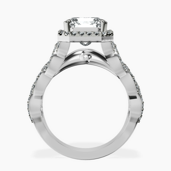 Imperiella Halo Celtic Knot Lab Diamond Ring left view