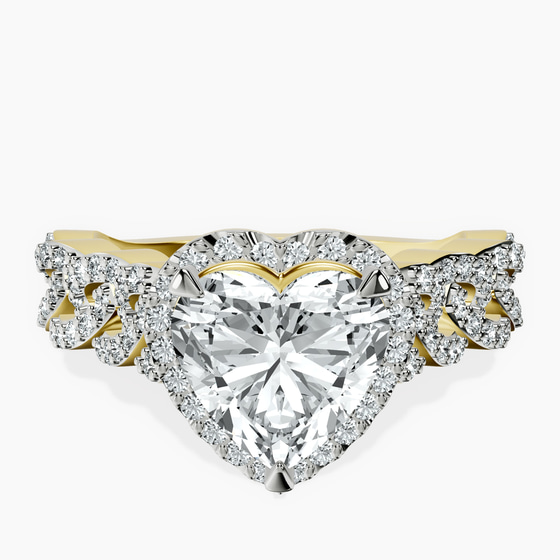 Imperiella Halo Celtic Knot Lab Diamond Ring front view