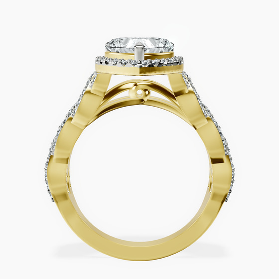 Imperiella Halo Celtic Knot Lab Diamond Ring left view
