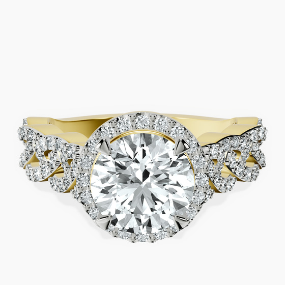 Imperiella Halo Celtic Knot Lab Diamond Ring front view