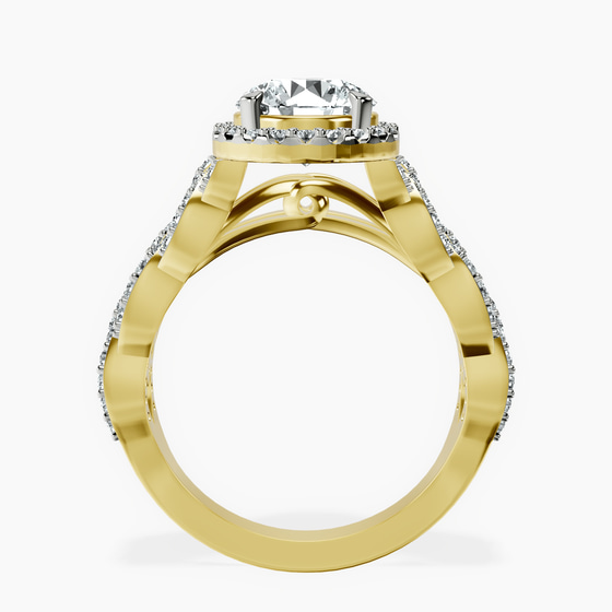 Imperiella Halo Celtic Knot Lab Diamond Ring left view