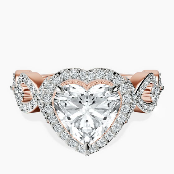 Prestigia Criss Cross Halo Lab Diamond Ring front view