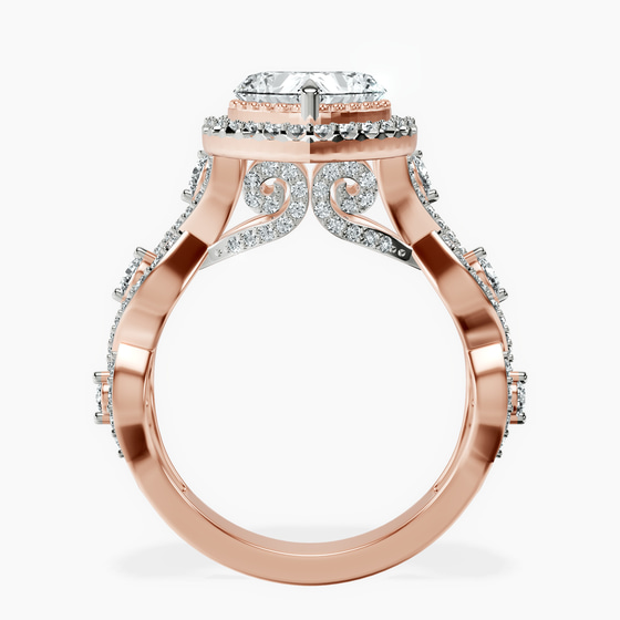 Prestigia Criss Cross Halo Lab Diamond Ring left view