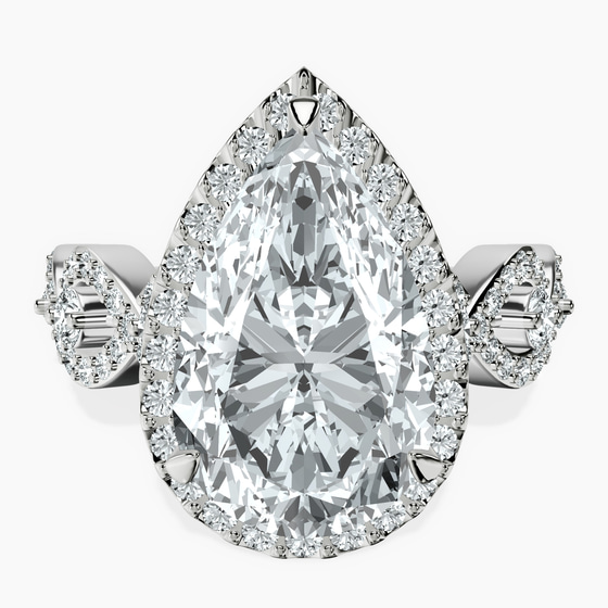 Prestigia Criss Cross Halo Lab Diamond Ring front view