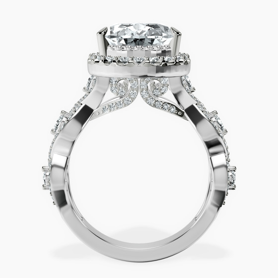 Prestigia Criss Cross Halo Lab Diamond Ring left view