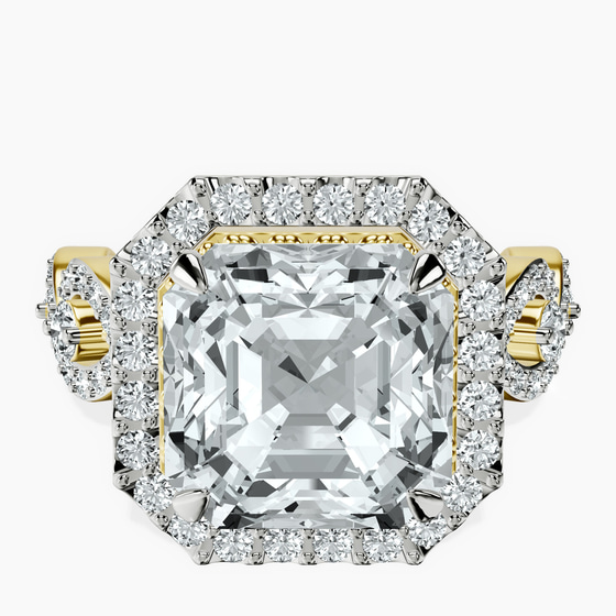 Prestigia Criss Cross Halo Lab Diamond Ring front view