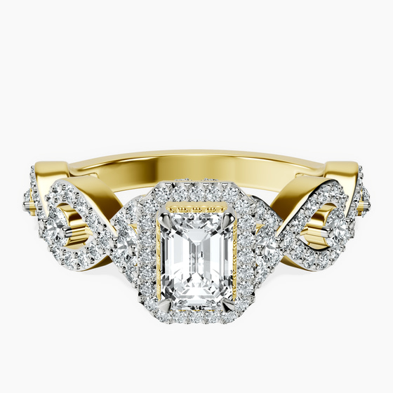 Prestigia Criss Cross Halo Lab Diamond Ring front view