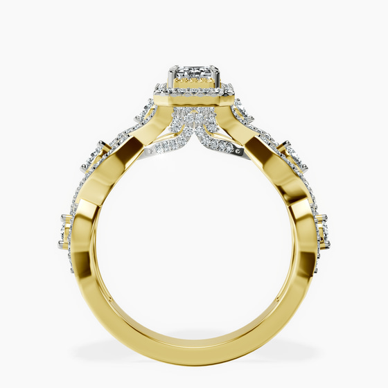 Prestigia Criss Cross Halo Lab Diamond Ring left view