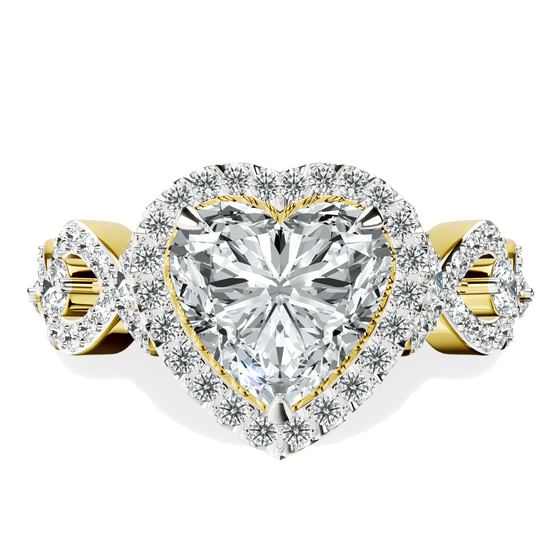 Prestigia Criss Cross Halo Lab Diamond Ring front view