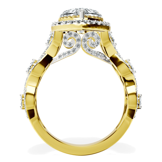 Prestigia Criss Cross Halo Lab Diamond Ring top view