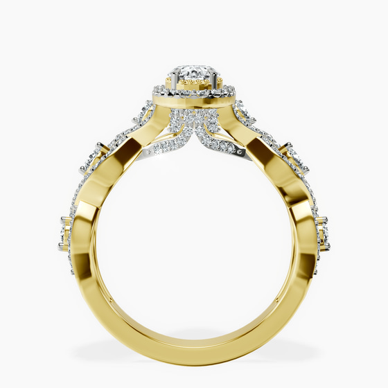 Prestigia Criss Cross Halo Lab Diamond Ring left view