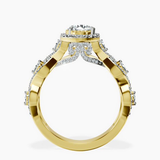 Prestigia Criss Cross Halo Lab Diamond Ring left view