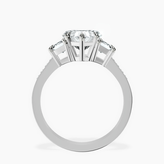 Daria Trapezoid Three Stone Lab Diamond Ring left view
