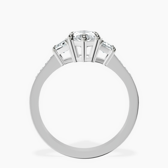 Daria Trapezoid Three Stone Lab Diamond Ring left view
