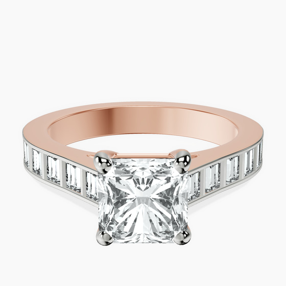 Irene Side Stone Lab Diamond Ring front view