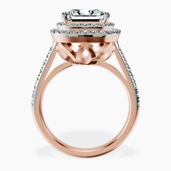 Arya Double Halo Lab Diamond Ring left view