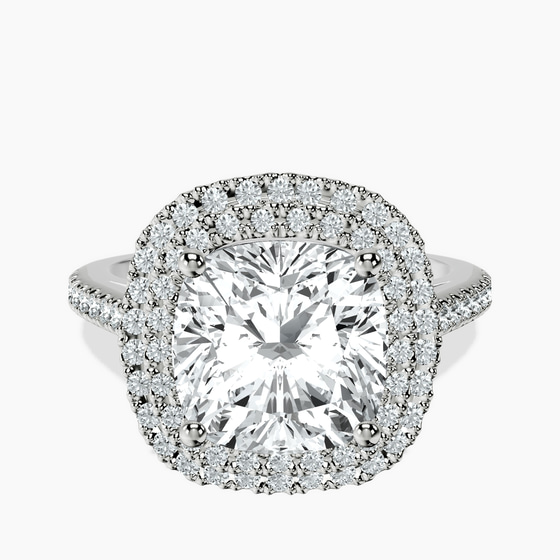 Arya Double Halo Lab Diamond Ring front view
