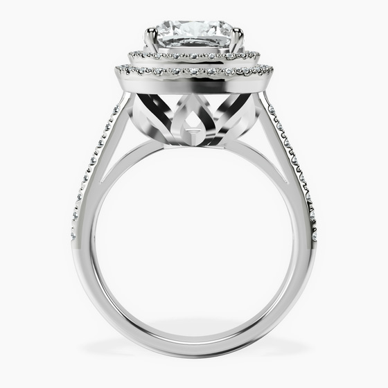 Arya Double Halo Lab Diamond Ring left view