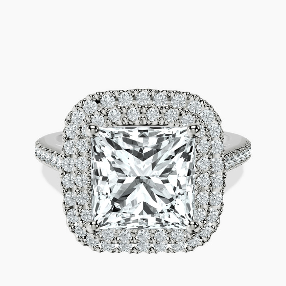 Arya Double Halo Lab Diamond Ring front view