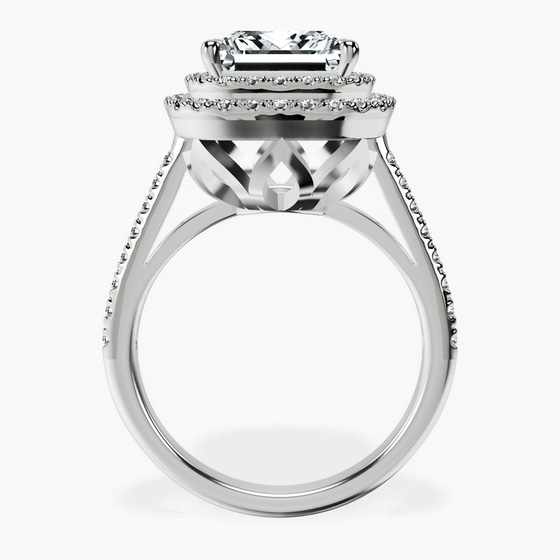 Arya Double Halo Lab Diamond Ring left view
