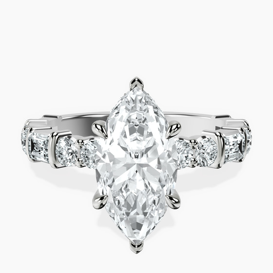 Enchanted Bliss Side Stone Lab Diamond Ring front view