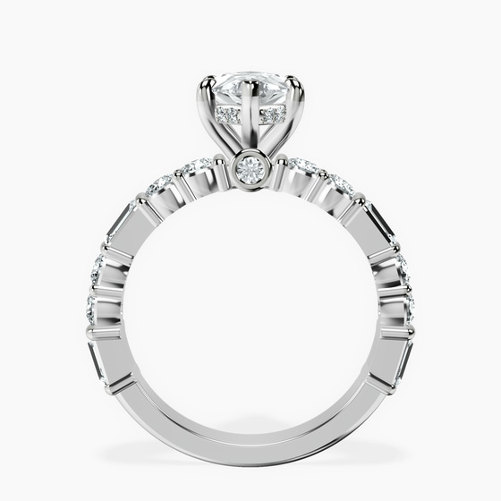 Enchanted Bliss Side Stone Lab Diamond Ring left view