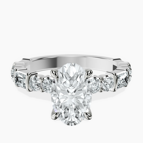 Enchanted Bliss Side Stone Lab Diamond Ring front view