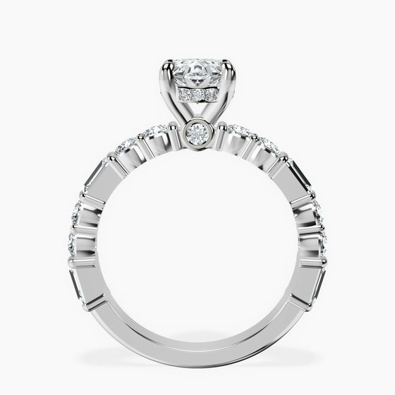 Enchanted Bliss Side Stone Lab Diamond Ring left view