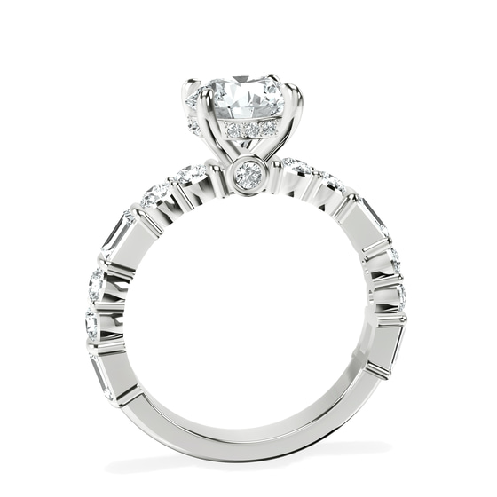 Enchanted Bliss Side Stone Lab Diamond Ring top view