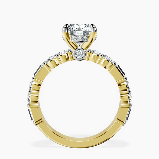 Enchanted Bliss Side Stone Lab Diamond Ring left view