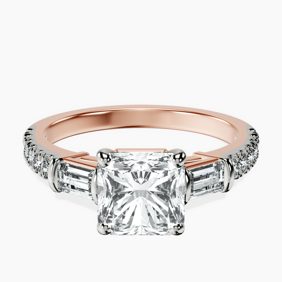 Opalina Charm Side Stone Lab Diamond Ring front view