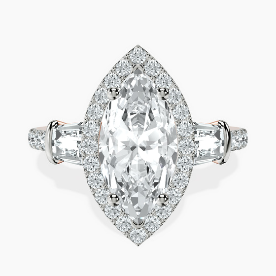 Liora Cascade Halo Lab Diamond Ring front view
