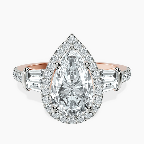 Liora Cascade Halo Lab Diamond Ring front view