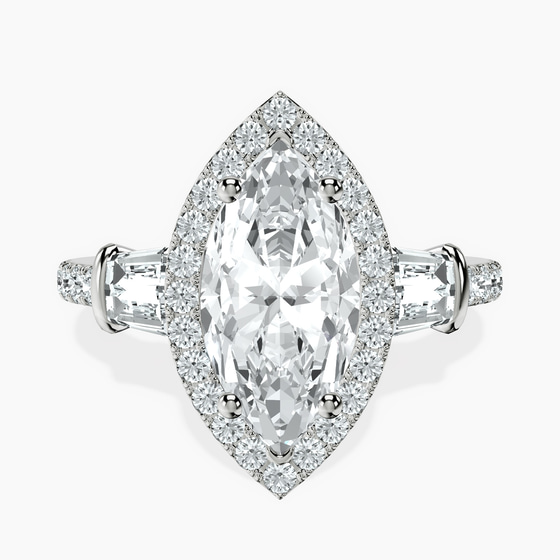 Liora Cascade Halo Lab Diamond Ring front view