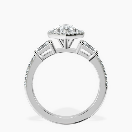Liora Cascade Halo Lab Diamond Ring left view