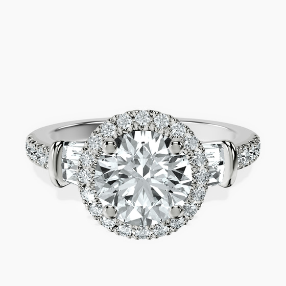 Liora Cascade Halo Lab Diamond Ring front view