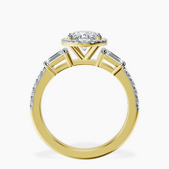 Liora Cascade Halo Lab Diamond Ring left view
