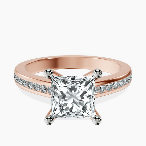 Lucent Side Channel Set Lab Diamond Ring front view