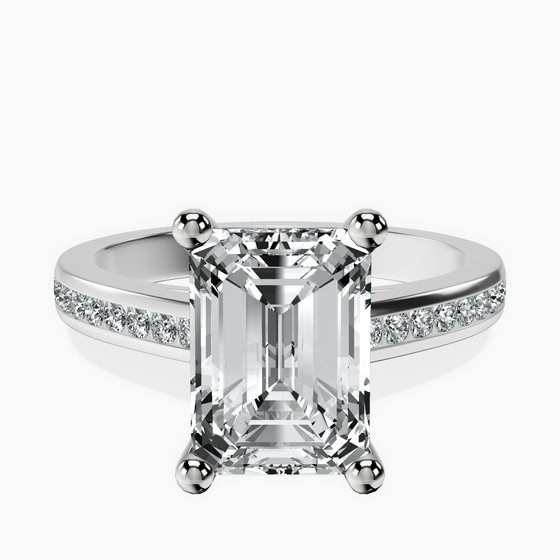 Lucent Side Channel Set Lab Diamond Ring front view