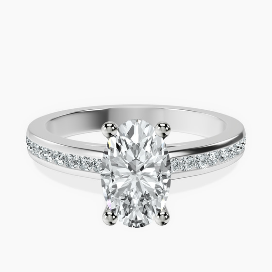 Lucent Side Channel Set Lab Diamond Ring front view