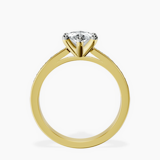 Lucent Side Channel Set Lab Diamond Ring left view