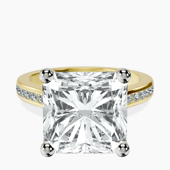 Lucent Side Channel Set Lab Diamond Ring front view