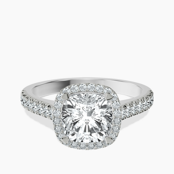 Glowing Globe Halo Lab Diamond Ring front view