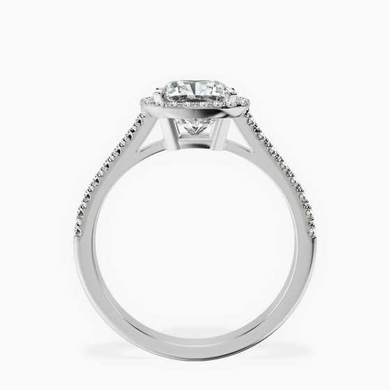 Glowing Globe Halo Lab Diamond Ring left view