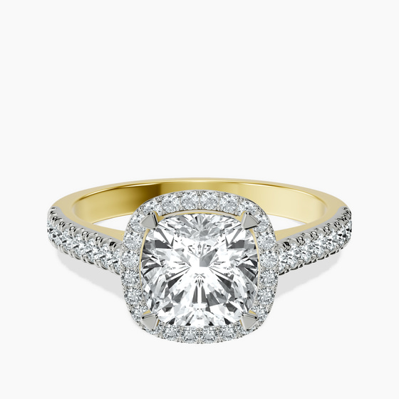 Glowing Globe Halo Lab Diamond Ring front view